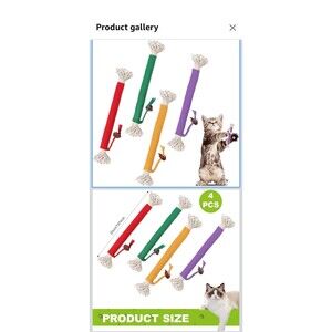 4pk Silvervine Catnip Chew Toys 7.87in Dental Treats for Indoor Kittens - US